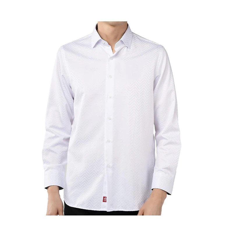 Luchiano Visconti Men's White on printed shirt