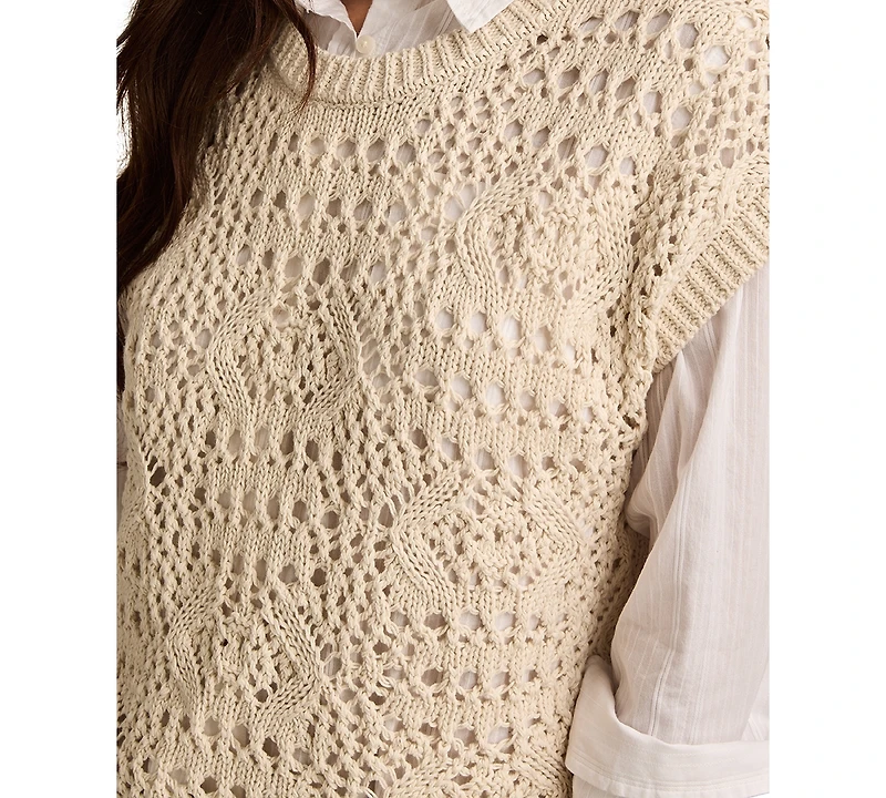 Lucky Brand Crochet Sweater Vest