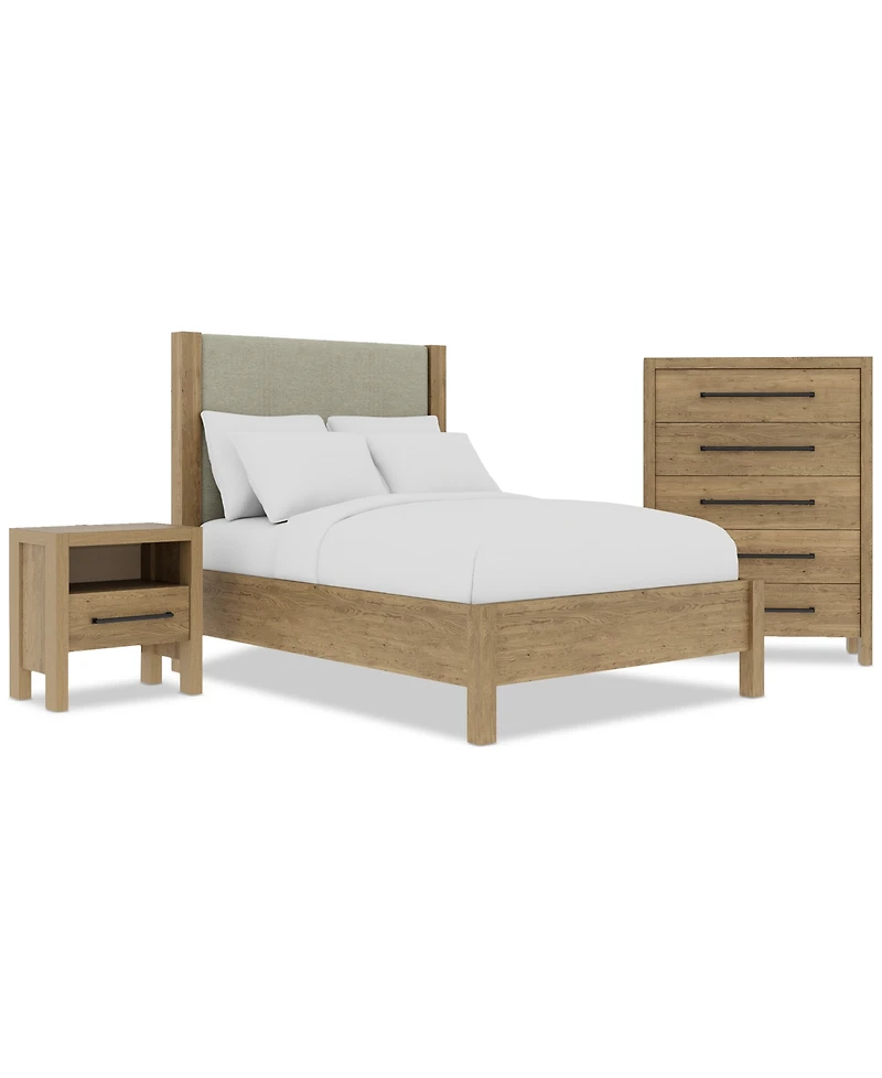 Davie 3-Pc. Full Set (Upholstered Bed