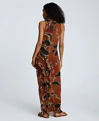 Kenneth Cole Women's Printed Ruffled High-Low Maxi Dress