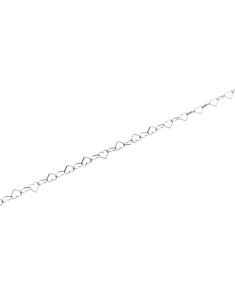 Spero London Love Heart Sterling Silver Chain Bracelet