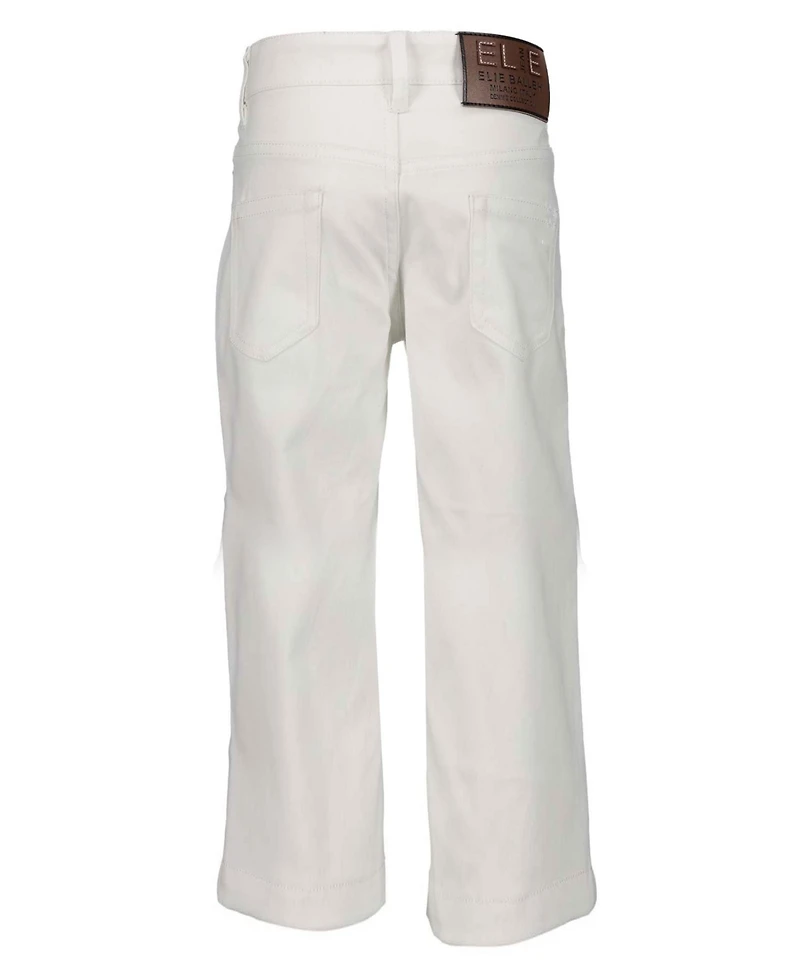 Elie Balleh Big Boys White Slim Fit 5 Pocket Twill Pants