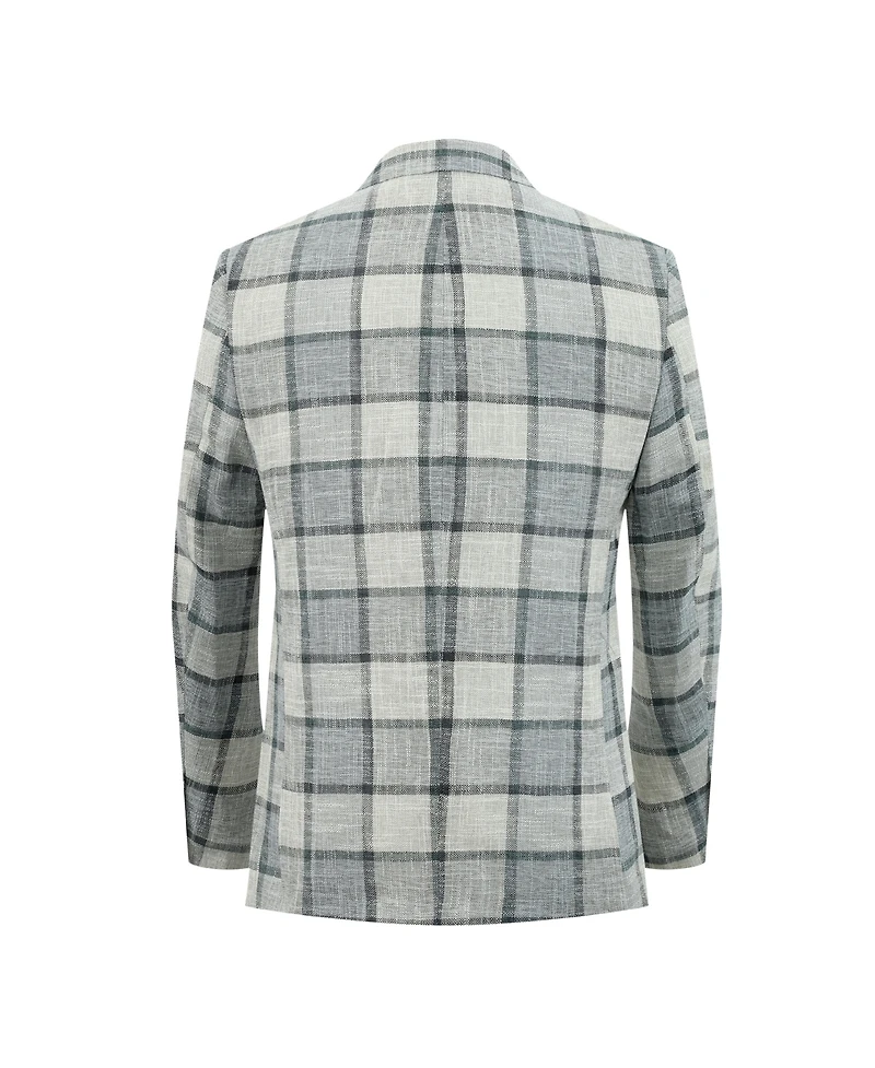 Elie Balleh Boys Slim Fit Plaid Blazer