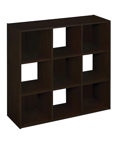 ClosetMaid 9 Cube Wood Stackable Open Bookcase Display Shelf Organizer