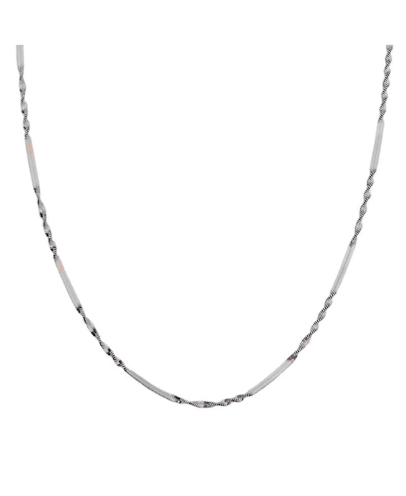 Spero London Half Twisted Sterling Silver Chain Necklace