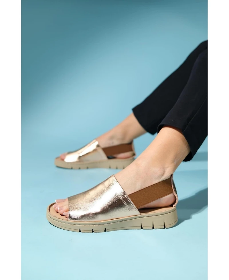 Londoi Elastic Strap Leather Sandal (Women)