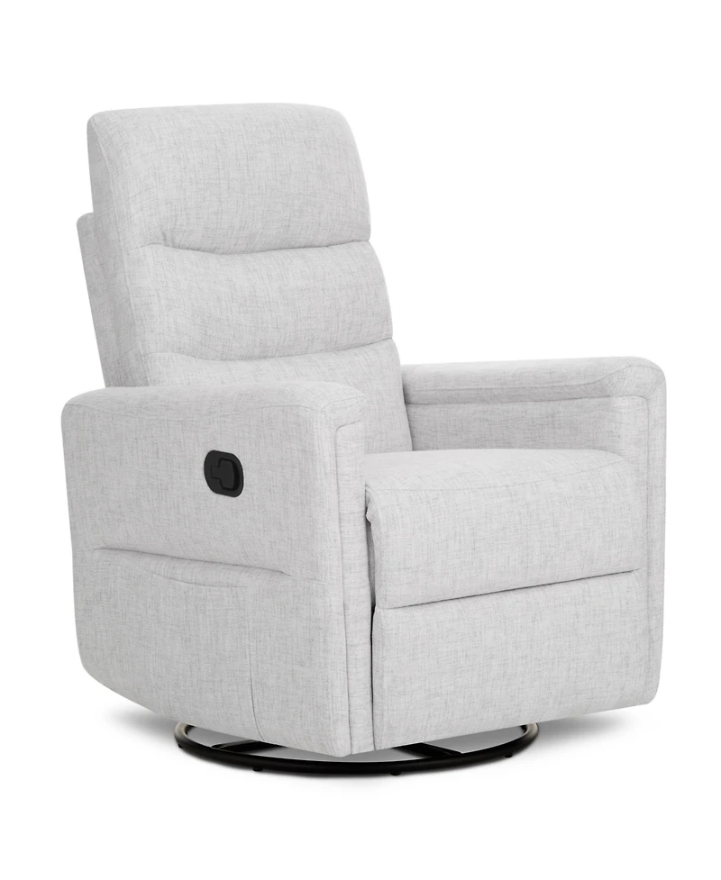 Evolur Peyton Manual Recline Glider with Full 360-Degree Swivel, Flexibility & Comfort, Fsc Certified, in Fog Grey