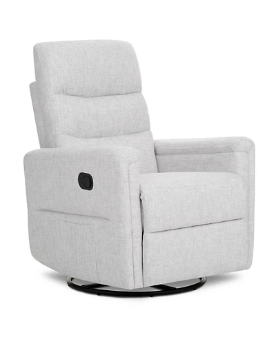 Evolur Peyton Manual Recline Glider with Full 360-Degree Swivel, Flexibility & Comfort, Fsc Certified, in Fog Grey