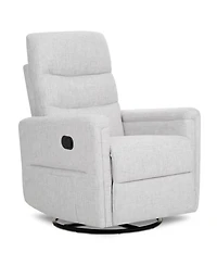 Evolur Peyton Manual Recline Glider with Full 360-Degree Swivel, Flexibility & Comfort, Fsc Certified, in Fog Grey