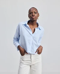Reistor Women's Crop it like s Hot Shirt Stripes
