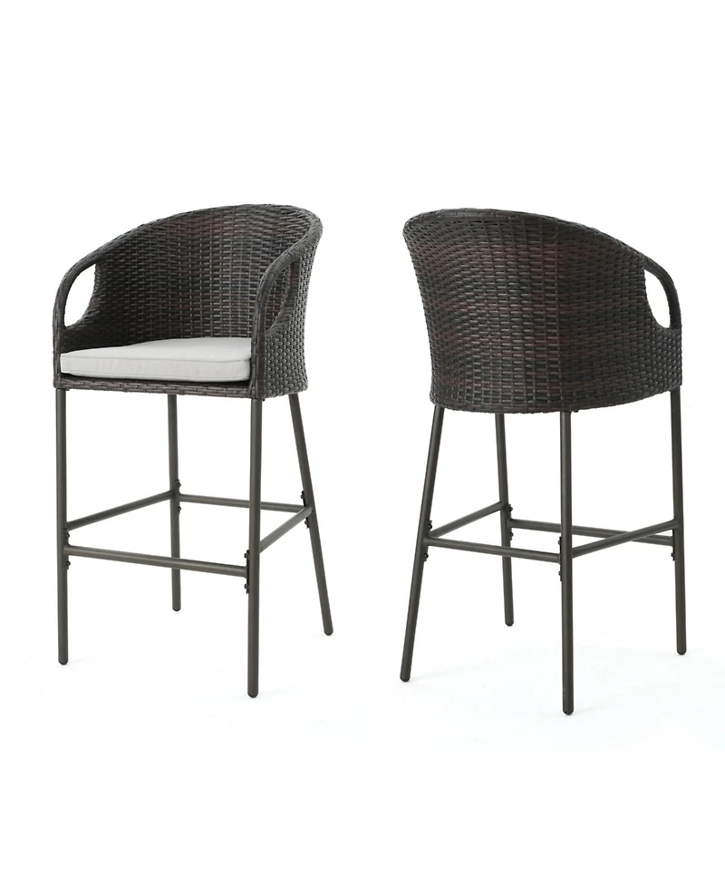 Streamdale Furniture Outdoor Wicker Barstool Set - Patio Height