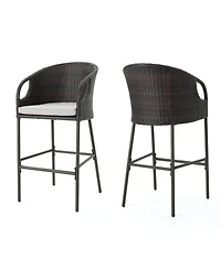Streamdale Furniture Outdoor Wicker Barstool Set - Patio Height