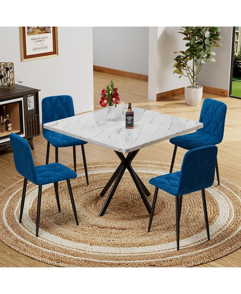 Streamdale Furniture Streamdale Modern Square Dining Table (4-6 Person) for Kitchen/Dining Room/Office