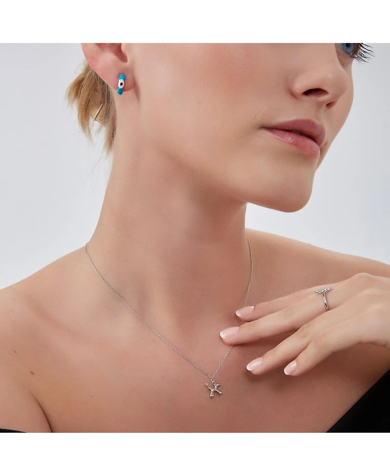 Spero London Balloon Dog Poodle Necklace In Sterling Silver