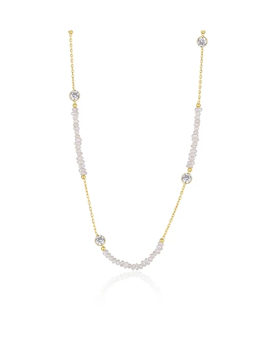 Spero London Baroque Irregular Pearl Jewelled Sterling Silver Chain Necklace In Gold