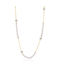 Spero London Baroque Irregular Pearl Jewelled Sterling Silver Chain Necklace In Gold