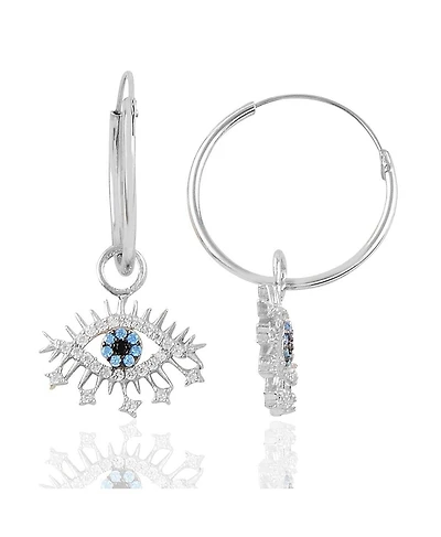Spero London Evil Eye Earring Blue Eye Eyelash Sterling Silver Earring