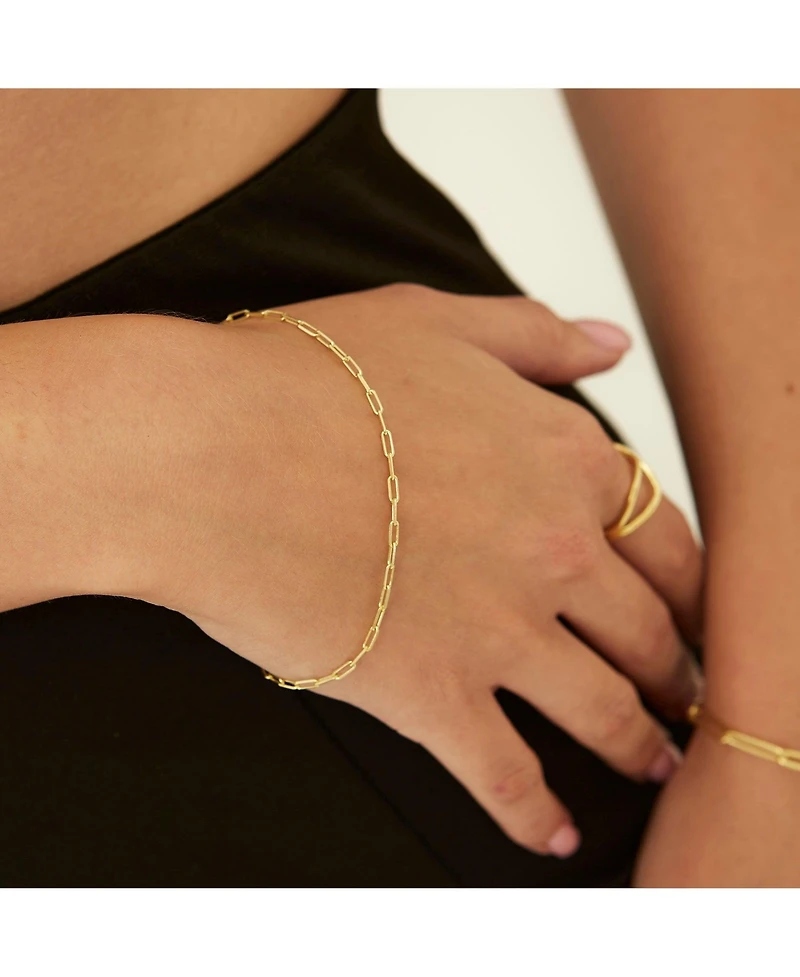 Spero London Rectangular Sterling Silver Chain Bracelet
