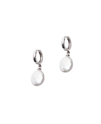 Spero London Treated Freshwater Cultured Baroque Pearl Hoop Earrings