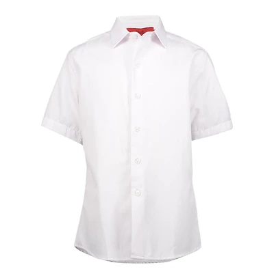 Elie Balleh Big Boys White Short Sleeve Polka Dot Slim Fit Shirt