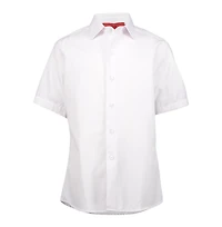 Elie Balleh Big Boys White Short Sleeve Polka Dot Slim Fit Shirt