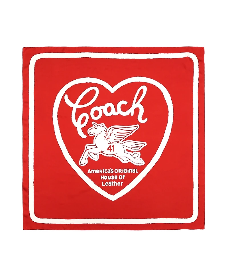 Coach Women's Valentine's Day Pegasus Print Silk Square Scarf