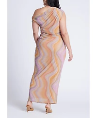 Eloquii Women's Printed Mesh Dress
