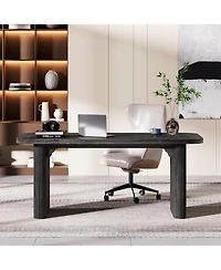 Tribesigns Modern Executive Office Desk, 62-Inch Large Wood Computer Aesthetic Workstations with Double Pedestal