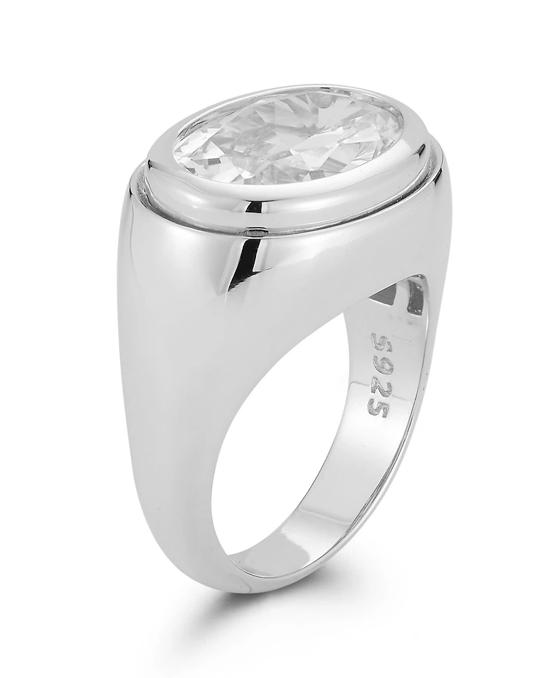 Rachel Zoe 14K Gold Plated Sterling Silver Oval Signet Ring