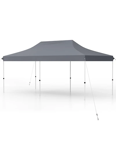 10 x 20 Ft Pop-up Canopy Tent with Carrying Bag-Gray