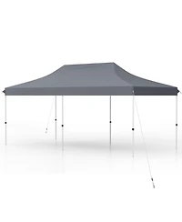 10 x 20 Ft Pop-up Canopy Tent with Carrying Bag-Gray