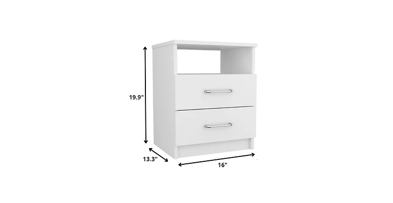 Modern and Stylish Particle Bedroom Nightstand for Bedside Storage and Organization