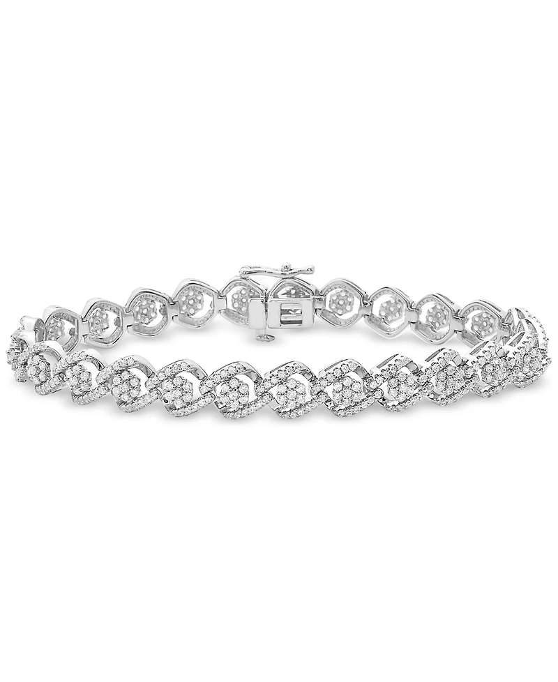 Diamond Link Bracelet (3 ct. t.w.) in 10k White Gold