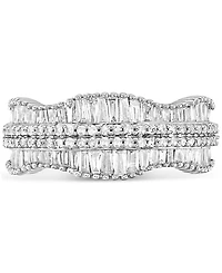 Diamond Round & Baguette Ring (1 ct. t.w.) in 10k White Gold