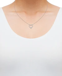 Diamond Heart 18" Pendant Necklace (3/4 ct. t.w.) in 10k White Gold