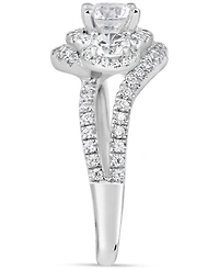 Diamond Halo Ring (1-1/2 ct. t.w.) 14k White or Yellow Gold