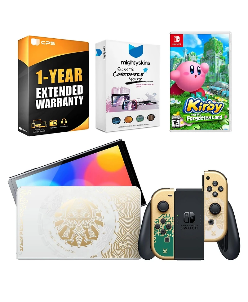 Nintendo Switch Oled Legend of Zelda: Tears of the Kingdom Edition with Kirby and the Forgotten Land
