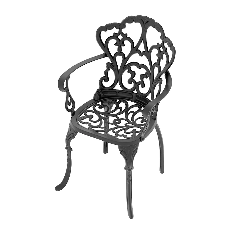 Streamdale Modern 350lbs Weight Capacity Aluminum & Black Armchair with Cushions
