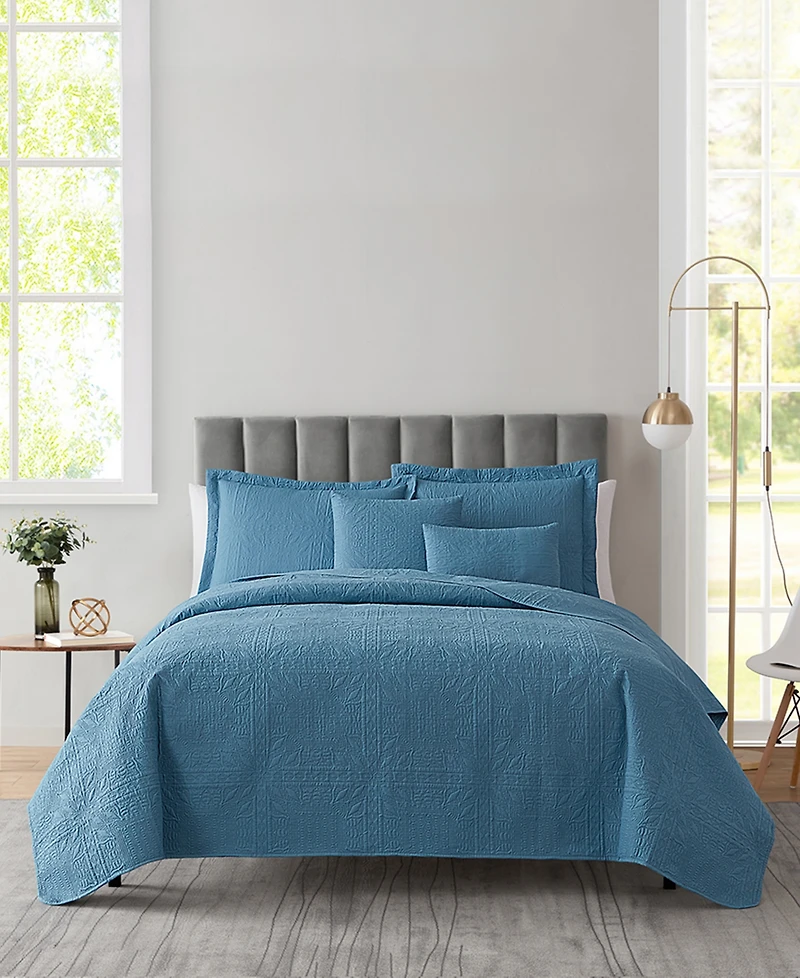 Nestl Grid Embossed 5-Pc. Quilt Set, Full/Queen