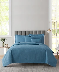 Nestl Grid Embossed 5-Pc. Quilt Set, Full/Queen