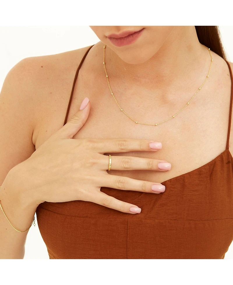 Spero London Bead Chain Sterling Silver Satellite Necklace