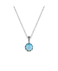 Spero London Round Opal High Quality Sterling Silver Pendant Necklace