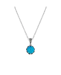 Spero London Round Opal High Quality Sterling Silver Pendant Necklace