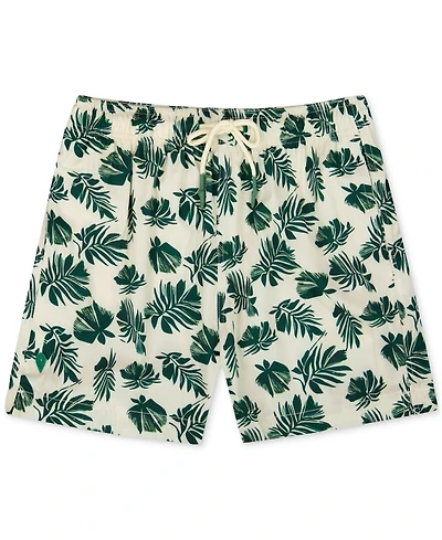 Sunset x Vine Men's Leaf-Print Woven Swim Trunks