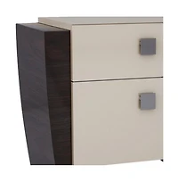 Two-Drawer Mirrored Nightstand with Ample Storage and Wood Construction