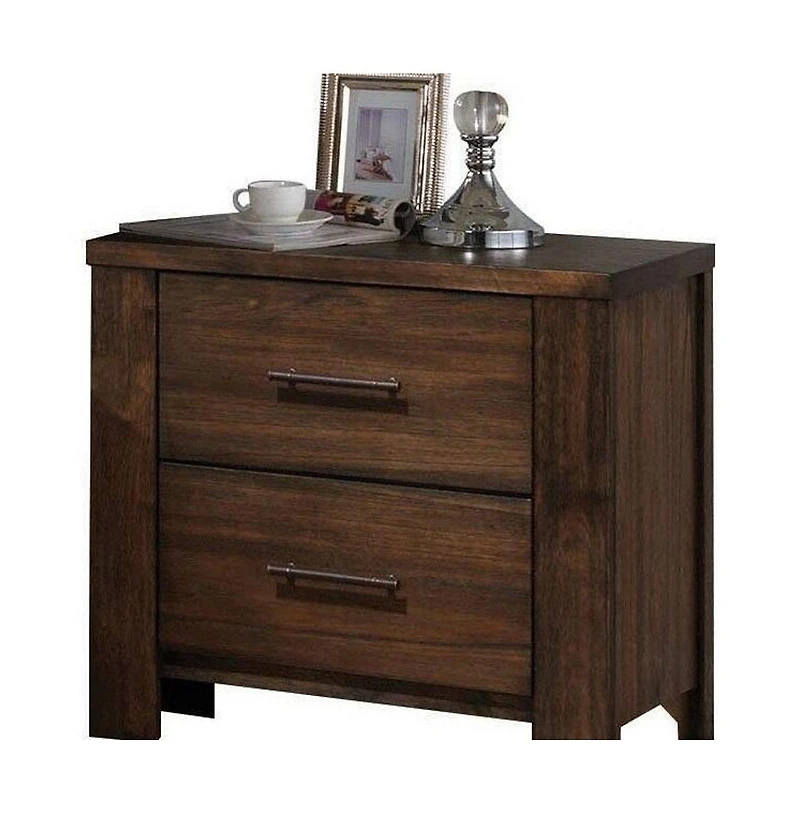 Modern Two-Drawer Nightstand with Sleek Design – Perfect for Bedroom Storage