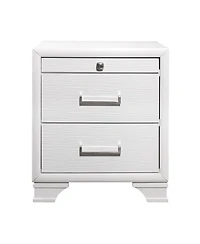 Traditional Two-Drawer Wood Nightstand with Storage Space
