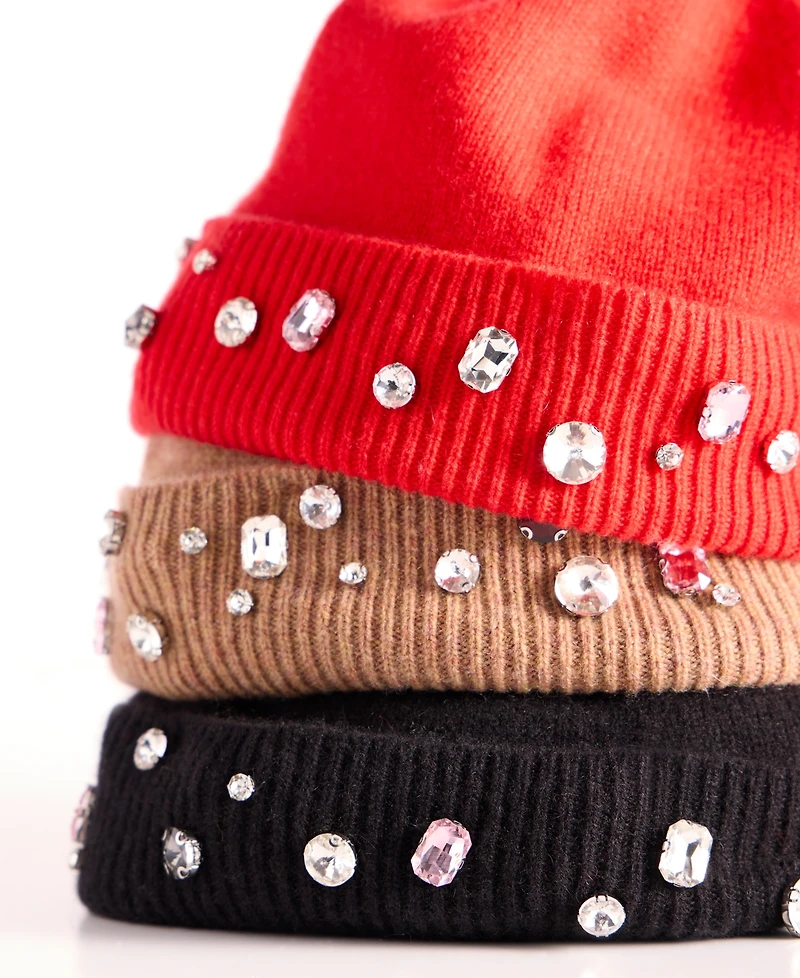 Charter Club Women's 100% Cashmere Embellished Beanie, Exclusively at Macy's