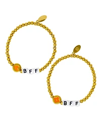 Zomi Gems Girls Bff Heart / Clover Bead Bracelet Set
