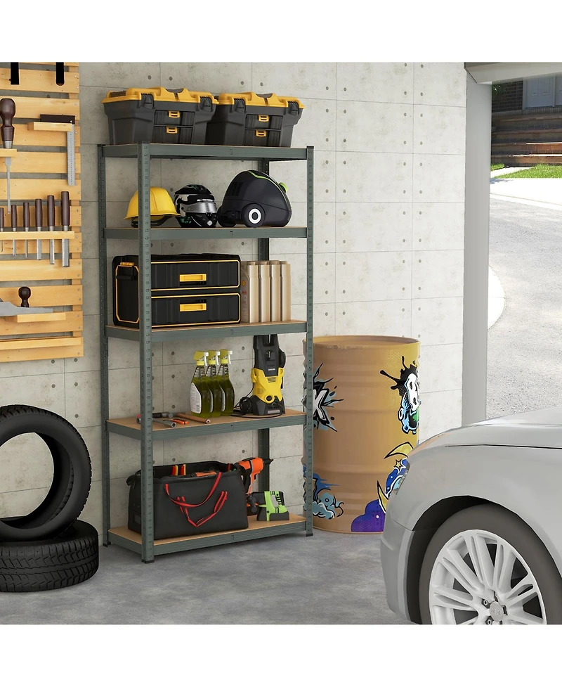 5-Tier Heavy Duty Metal Shelving Unit with 2000 Lbs Total Load Capacity